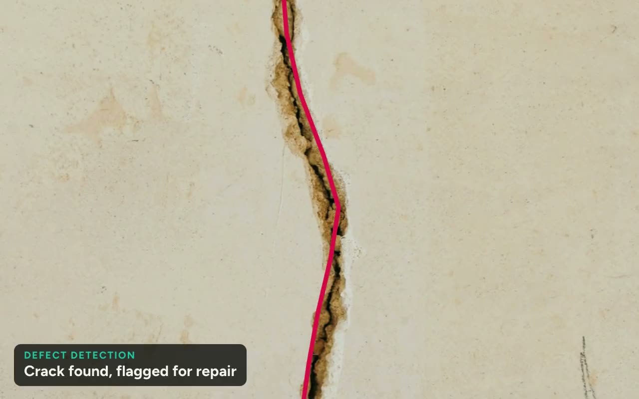Use cases built on Sight, on real field photos: a crack flagged for repair, hard hat and hi-vis checked on scaffolding, insulators located on transmission towers, birds on live lines, and plant tracked on an earthworks site.